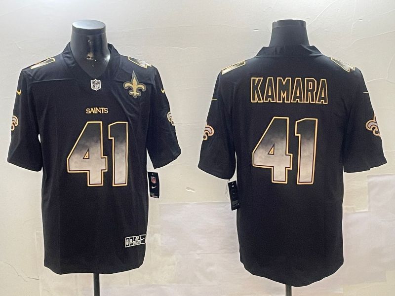 Men New Orleans Saints #41 Kamara Black Nike Smoke Fashion 2024 Limited NFL Jersey style 4->new orleans saints->NFL Jersey